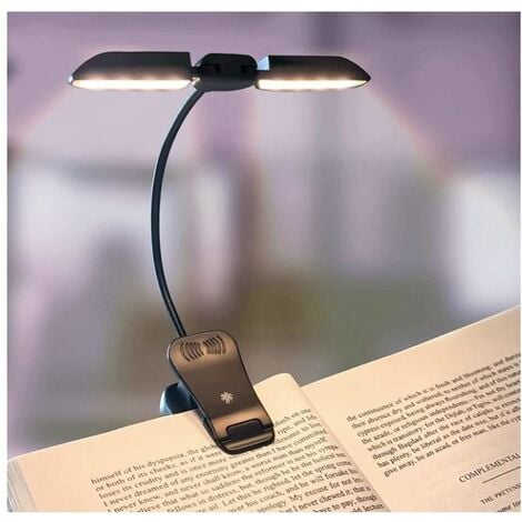 Lampe de Lecture Liseuse Lampe Clip Rechargeable 3 Température de Couleur,  360°Cou Flexible Lampe Pi