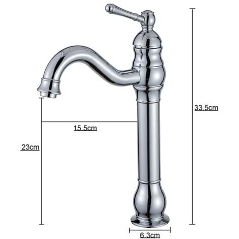 Robinet Lavabo Rétro Pivotant à 360° Mitigeur Monocommande Salle de Bain Bec Haut Eau Froide et Chaude Disponible Chrome,DEBUNS