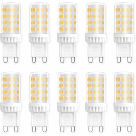 Ampoules LED G9 5W, Equivalente 40W 50W Halogène Lumière, 450LM, Blanc Neutre 4000K, AC 220V, Culot G9 Standard, économie d'énergie, pour Ceiling Lighting, Kitchen, Chambre, Salon, Pack de 10,DEBUNS