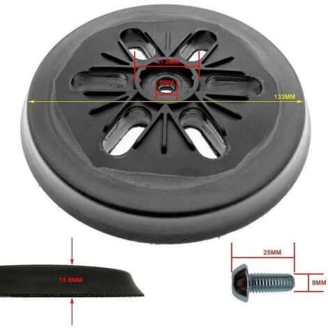 Plateau de ponçage 150 mm - Pour ponceuse excentrique Bosch Gex 150 Ac, Pex 15 Ae, Gex 150 Turbo - 150 mm avec vis Poweka,DEBUNS