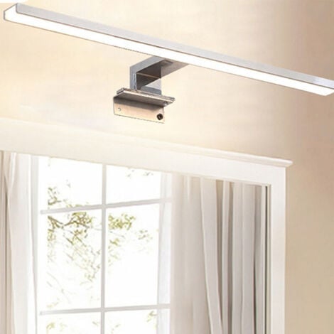 Lampe de Miroir de Salle de Bains 30cm LED 5W, Blanc Chaud 3000K, Pince sur Miroir/Armoire/Mur 300mm Avec boîte de jonction IP44,DEBUNS