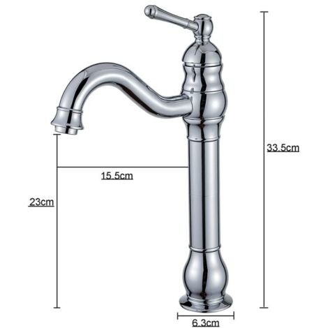 Robinet Lavabo Rétro Pivotant à 360° Mitigeur Monocommande Salle de Bain Bec Haut Eau Froide et Chaude Disponible Chrome..DEBUNS