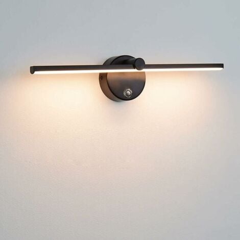 Lampes pour Miroir LED Dimmable avec Interrupteur, Applique Salle de Bain Rotative à 300° LED 8W 4000K Lampe Miroir Salle..DEBUNS