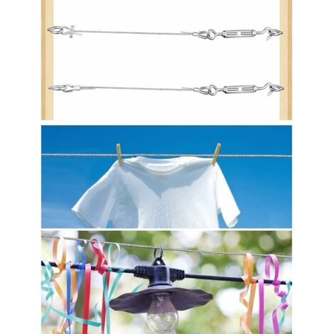 Cable Inox 3mm,50M/3mm Corde en Acier Inoxydable,Cable en Acier Revêtu avec Serre-Câbles,M3 Manchons,Cosses en Acier Inoxydable,3mm Cable Métallique pour Fil a linge,Cable de Garde Corps..DEBUNS