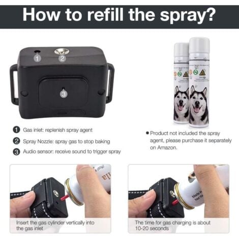 Collier Anti Aboiement Chien, Citronnelle Collier Anti Aboiement Chien Spray, Collier de Dressage Rechargeables Et Sécuritaires avec 2 Sangles pour Le Remplacement - RWAnimalerie›Chiens›Colliers, harn