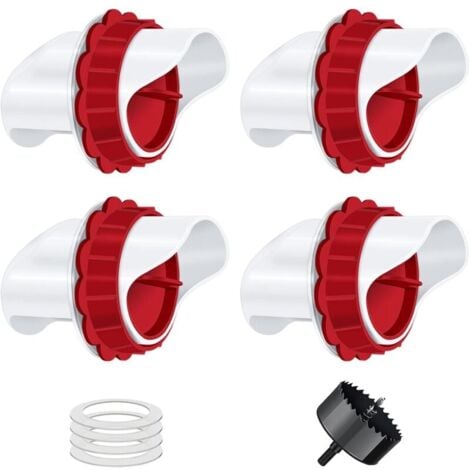 Mangeoire Poules, Mangeoire Poule Automatique, 4 Ports DIY Mangeoire à volaille Gravité Kit pour Seaux Tonneaux Bacs..DEBUNS