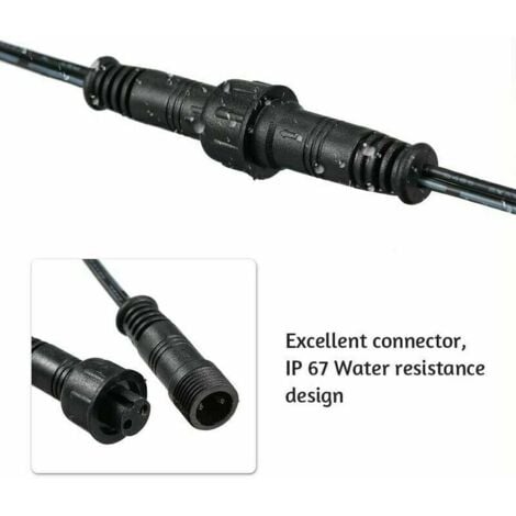 Cable Rallonge, 10 Pack, Pour Spots LED Encastrables,Etanche IP67,1M / 3.3Ft, 2Pin, avec connecteurs mâles et femelles..DEBUNS