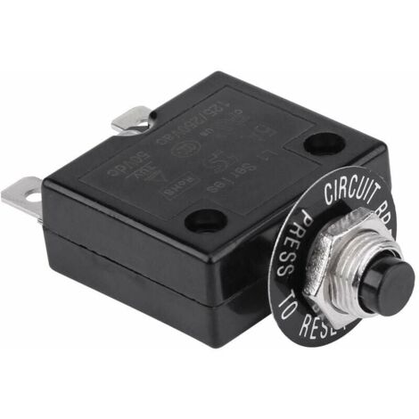Disjoncteur 10A Interrupteur thermique de réinitialisation en option, 125-250V AC 50V DC Disjoncteur à bouton-poussoir de protection contre les surcharges de courant..DEBUNS