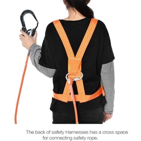 Kits de harnais de sécurité, harnais de sécurité antichute harnais pleine hauteur harnais de protection contre les chutes travail aérien protection contre les chutes harnais(Grande boucle 3 m)..DEBUNS