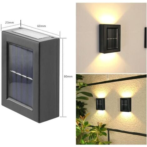 Lampe Solaire Exterieur Jardin, 4 Pack Lampe Solaire Extérieu avec Lumière Blanche Chaude, Sans Fil IP65 Étanche Lumiere Solaire Exterieur pour Outdoor Clôture Cour Véranda..DEBUNS