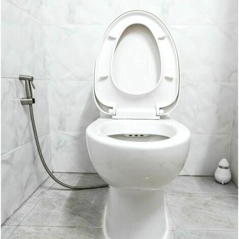 Kit Bidet WC avec Douchette - Pulverisateur Bidet a Main- Pomme de Douche Toilette avec Tuyau + Support en Inox + 2 Joint..DEBUNS