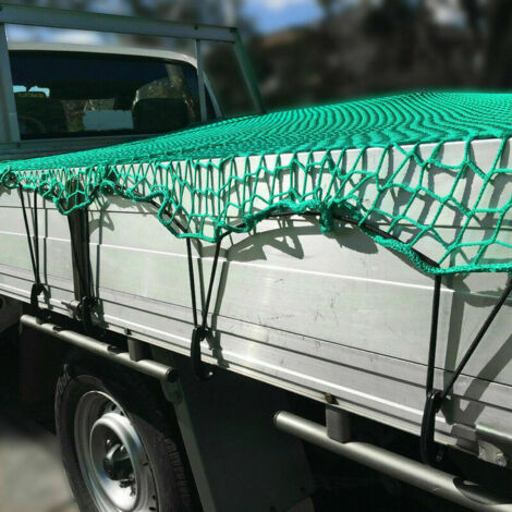 Filet de remorque 1.5 x 2.2 m - Filet de Suspension avec tendeur en Caoutchouc pour Une sécurité optimale du Chargement - Filet de remorque avec Corde élastique..DEBUNS