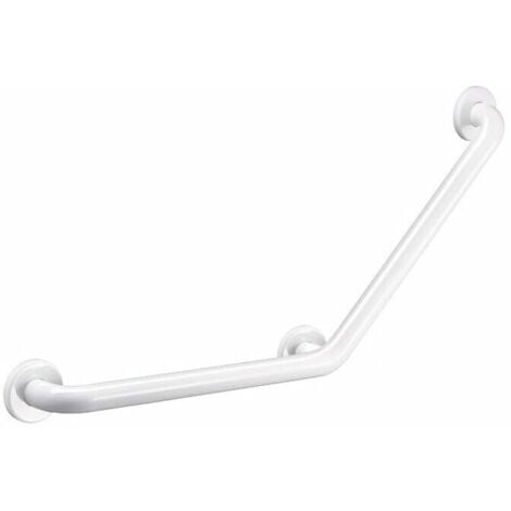 Barre d'appui coudée Basic135°Accoudoir 45cm45cm(Blanc) 3 pieds..DEBUNS