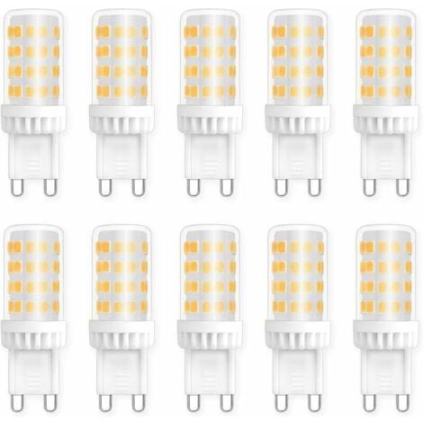 Ampoules LED G9 5W, Equivalente 40W 50W Halogène Lumière, 450LM, Blanc Neutre 4000K, AC 220V, Culot G9 Standard, économie d'énergie, pour Ceiling Lighting, Kitchen, Chambre, Salon, Pack de 10..DEBUNS