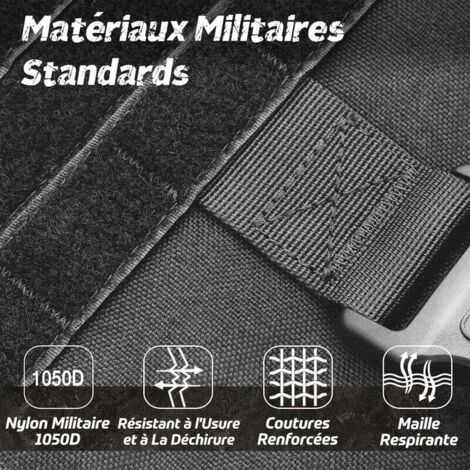 Harnais Tactiques pour Chien M Noir, Gilets à Anneaux pour Chiens de Travail Militaires d’Entraînement sans Tension..DEBUNS