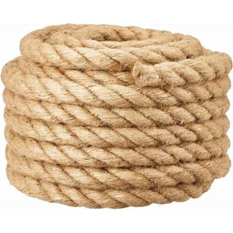 Corde de barrière 20mm pour Main Courante d'escalier/Garde-Corps de Balcon, Ficelle pour remorqueur de la Guerre, balançoires, Navire et Levage, Bataille et Escalade de Gymnase, 20mm10m, Beige..DEBUNS
