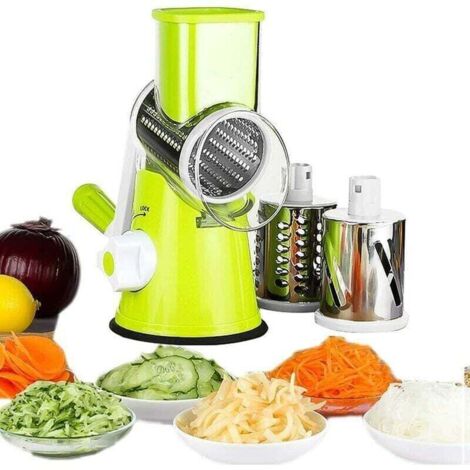 Râpe à Fromage Avec Manivelle - Coupe-légumes Avec 3 Couteaux à Tambour