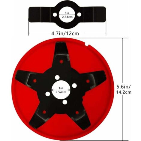 Disque Débroussailleuse 5 Lames + 2 Dents - Acier Manganèse - Pour Tondeuse Axe Droit 25,4mm
