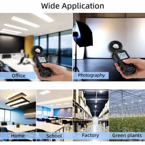 Digital Luxmètre Numérique, Mesure des Lumières avec 0.1-200,000 Lux, Posemètre Numérique Portable Ambiante Portée Jusqu'à 200,000 Lux pour Lumière LED, Plantes,de DEBUNS