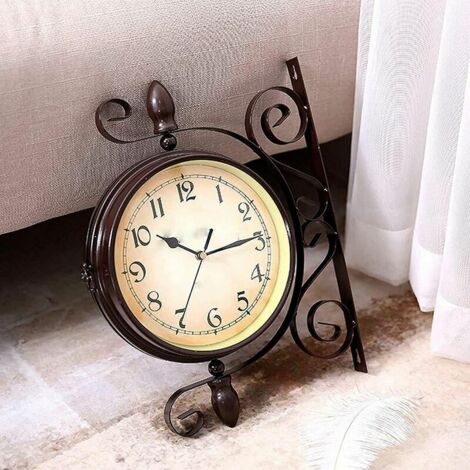 Horloge Murale Rétro à Quartz 40,6 Cm Bronze - Décoration Intérieure Salon, Cuisine Et Bureau