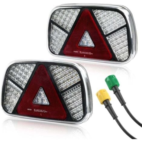 Kit de feux arrière de remorque 12 V/24 V étanche clignotant/frein/marche arrière/brouillard/réflecteur,de DEBUNS