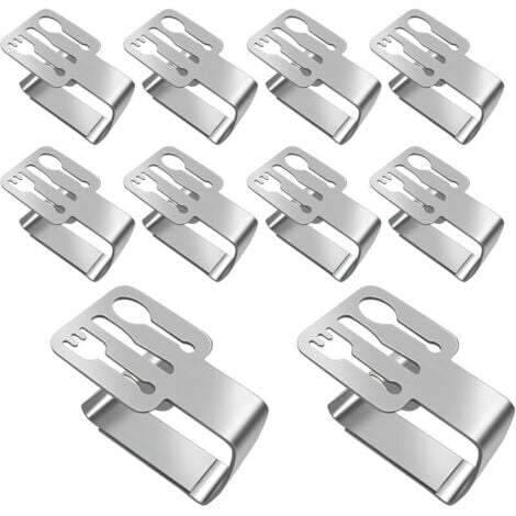 Pinces à Nappe En Acier Inoxydable - Lot De 4 - Pour Tables Extérieur/Intérieur, Camping, Pique-Nique