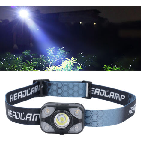 Lampe Frontale LED Rechargeable USB - 350 Lumens, étanche IPX4 - Pour Course, Rando, Camping