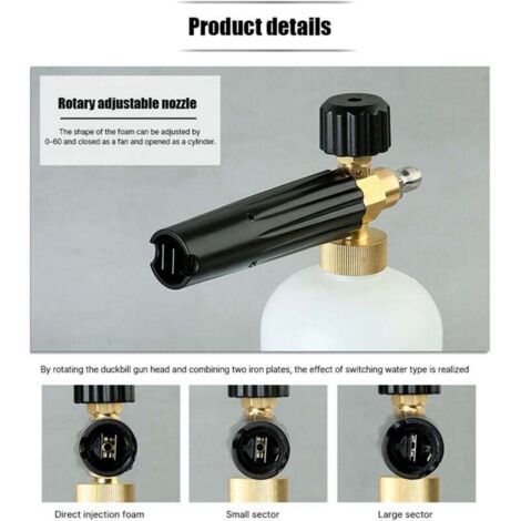 Buse Canon à Mousse 1,1mm Universelle - Accessoires Nettoyage Haute Pression 3000 PSI