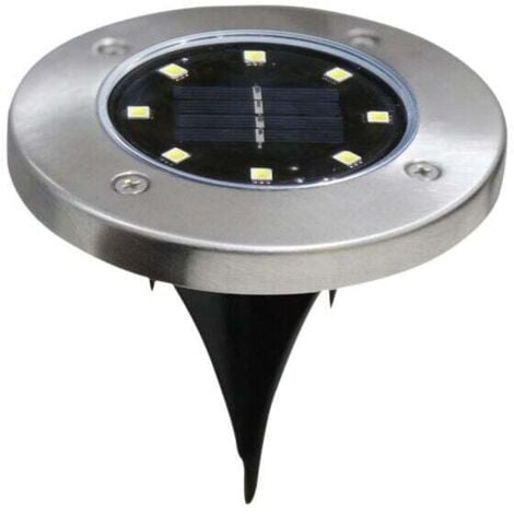 Lampe solaire Lumière 12 LEDs 8 pièces Lampe Solaires au Sol Blanches Acier inoxydable étanche pour l'extérieur, jardin, terrasse, pelouse, cour, passerelle [Classe énergétique A+++],de DEBUNS