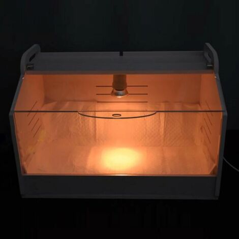 Caisse chauffante pour poussins 220 V entièrement automatique avec thermomètre et lampe chauffante pour poussin pour volaille, reptiles et petits animaux,de DEBUNS