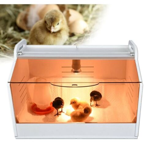 Caisse chauffante pour poussins 220 V entièrement automatique avec thermomètre et lampe chauffante pour poussin pour volaille, reptiles et petits animaux,de DEBUNS
