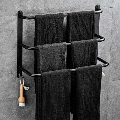 Double Porte Serviette Salle De Bain, Sans Perçage Porte-Serviettes Auto-Adhésif, Porte