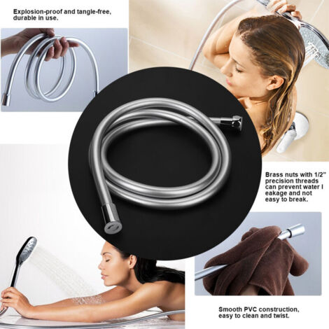 Tuyau De Douche Flexible TéLescopique 3m,Flexible De Douche Gris