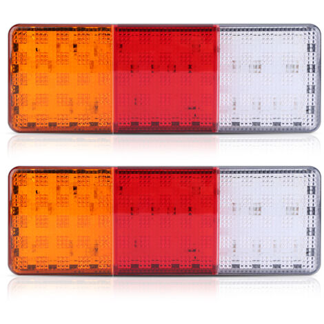 ETUKER 2x Feux Remorque Led 12/24V 5Fonctions Feu Arrière Pour Remorque Etanche ECE R10 EMC