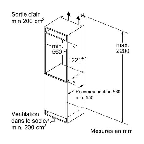 Congélateur encastrable armoire GIV 11 AF E0