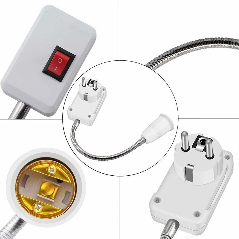 Douille Ampoule E27 Avec Interrupteur Hoembpn - Applique Murale Réglable 360° Pour Lecture Et Cuisine