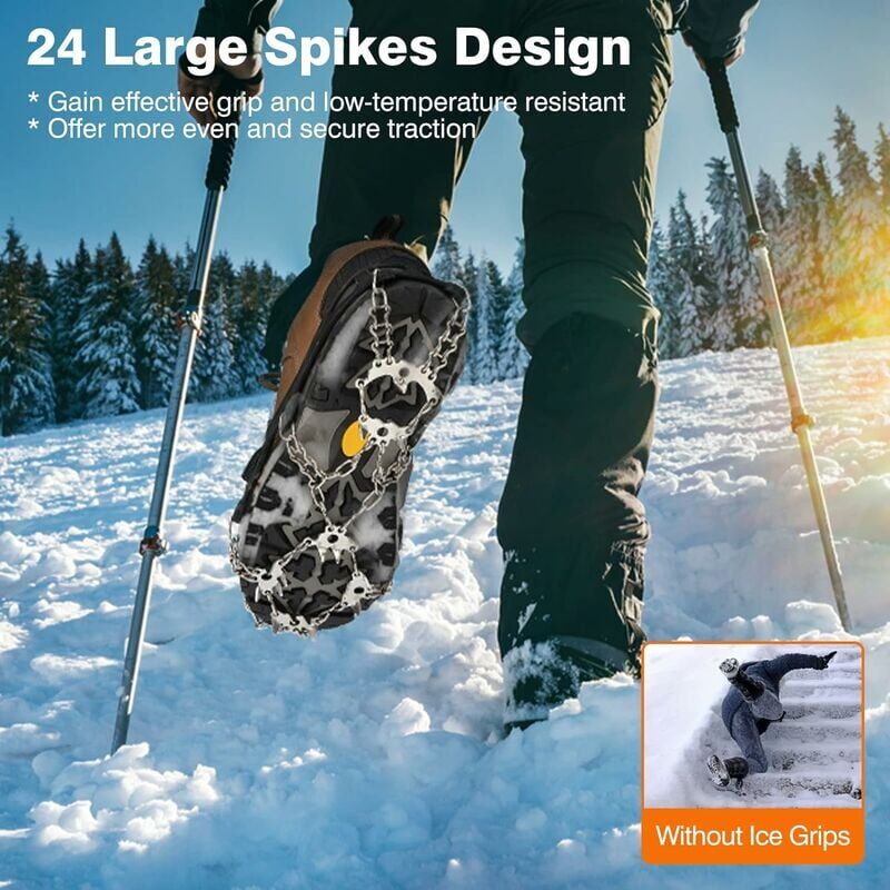 26 Dents Crampons Marche Traction Crampons Anti-Glace Neige