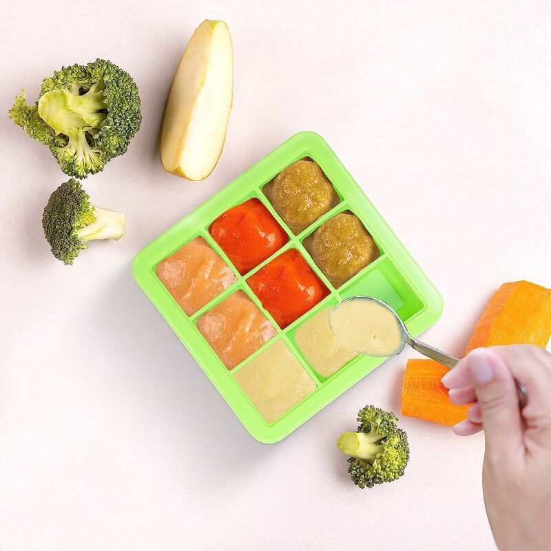 Lot De 6 Plateaux De Congélation Bébé 85g - Silicone Alimentaire - Avec Couvercles - Pour Purées Et Lait Maternel