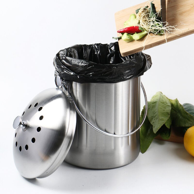 Bac à compost, pour les déchets organiques quotidiens dans la cuisine,  intérieur amovible résistant aux odeurs au lave-vaisselle