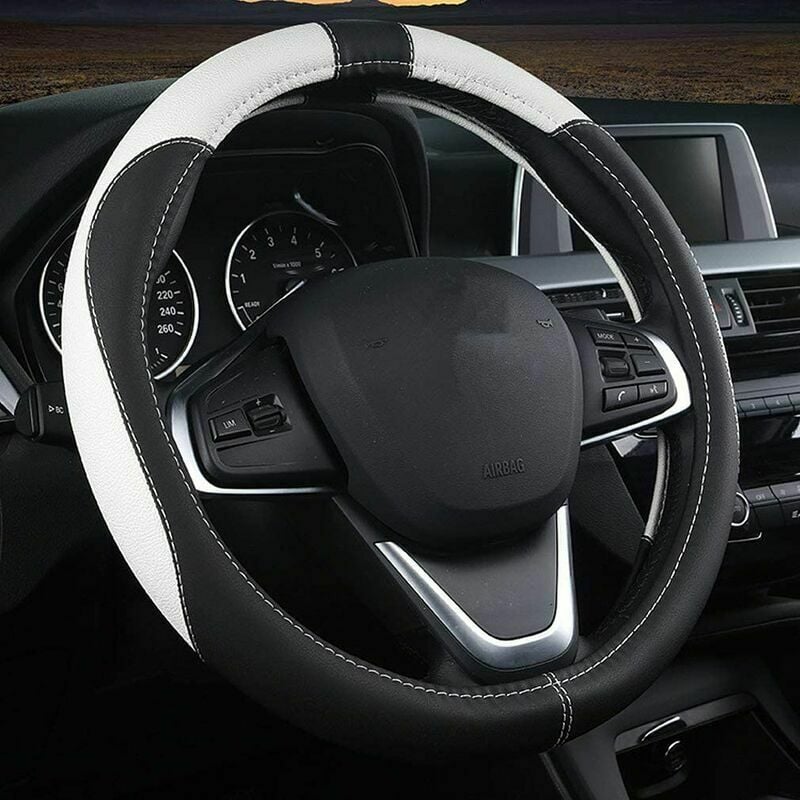 Housse de volant de voiture en cuir suédé véritable, noir, pour Tesla  modèle S modèle X - AliExpress