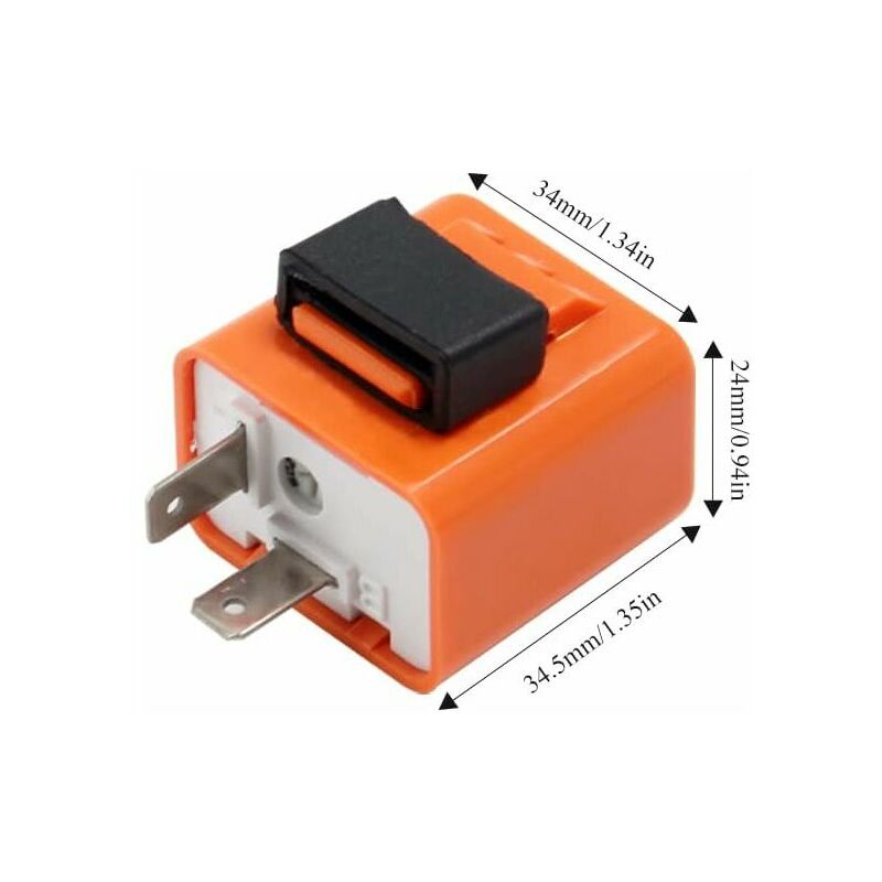 ETOPARS Orange 12V 2 Broches Relais Clignotant Réglable électronique  Flasheur Indicateur Vitesse Universel Moto