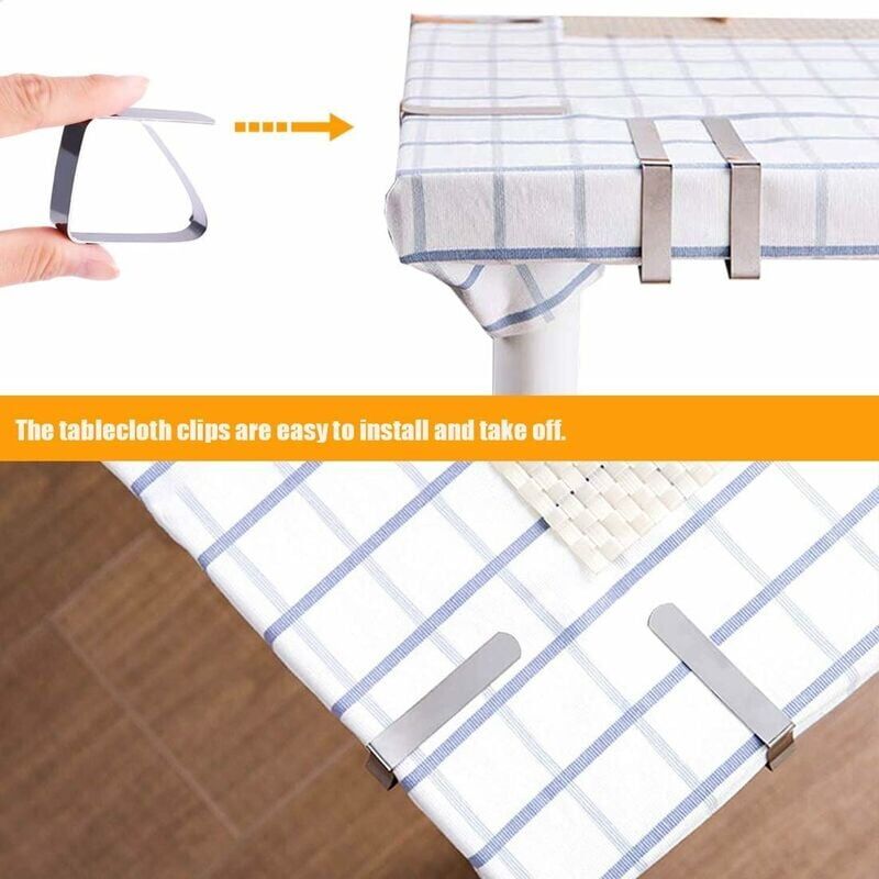 Lot De 6 Pinces à Nappe Extérieur - Longueur Réglable 35-60cm (jusqu'à 1.3m) - Pour Fixer Nappes, Draps, Housses De Canapé