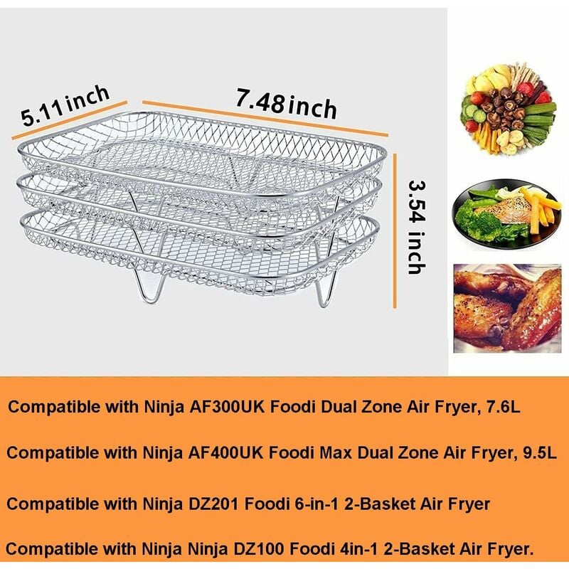 Air Fryer Accessoires pour Ninja Foodi - Grille Rack de Friteuse vec 100  Pièces Papier Sulfurisé  Compatible avec Dual Zone AF300EU, AF400EU,  Innsky 8L, Ultenic K20, MasterPRO 9L Airfryer : 