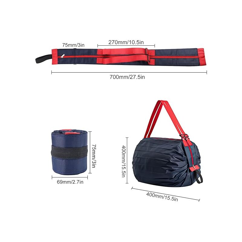 Sac De Courses Pliable Grand Format 58x40 Cm - Tissu Oxford Résistant, Léger, Réutilisable, écologique - 8