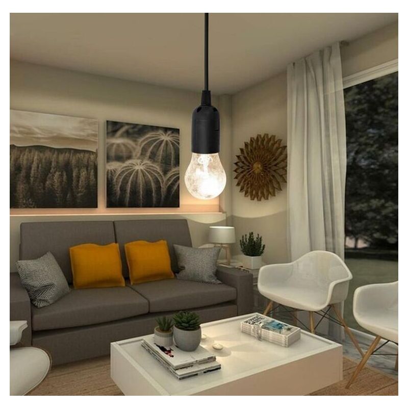 2 Supports Lampe E27 Avec Interrupteur & Câble 1,8m - DIY Luminaire Suspendu