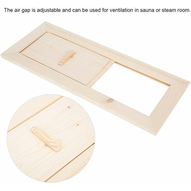 Ahlsen Air Vent, Pièce de Sauna de Salle de Sauna Panneau de Ventilation d'air Grille d'aération d'air Accessoires d'équipement de Sauna Accessoires de Remplacement d'aération 34X13.5cm 3