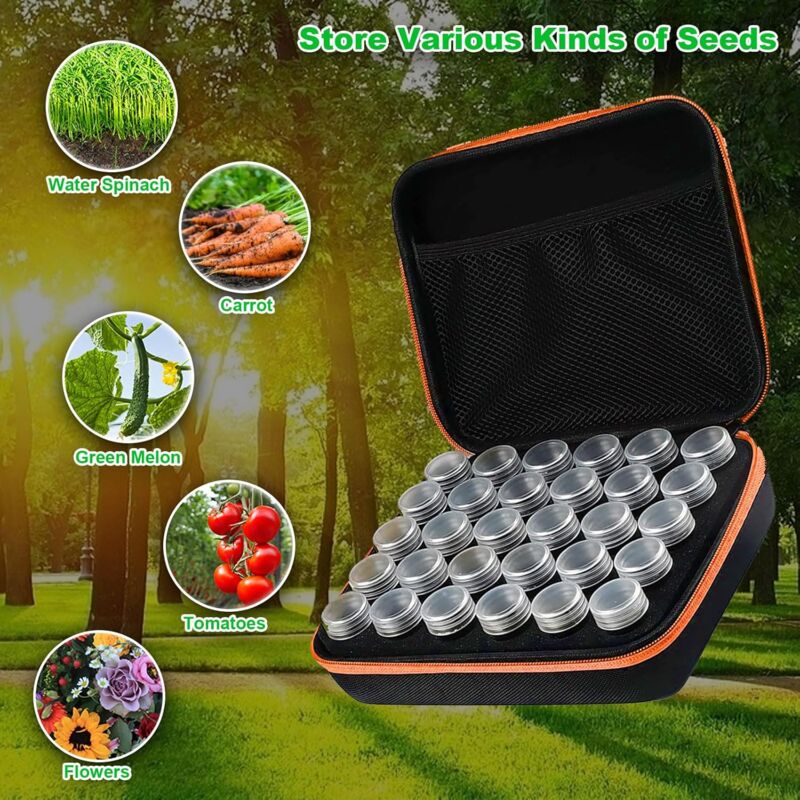 Boîte De Rangement à Graines 60 Compartiments - Avec étiquettes, Entonnoir Et Pince - Organisation Jardinage