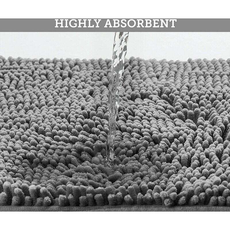 Tapis De Bain WohnDirect 45x45cm - Contour WC, Gris, Antidérapant Et Absorbant, Microfibre Douce