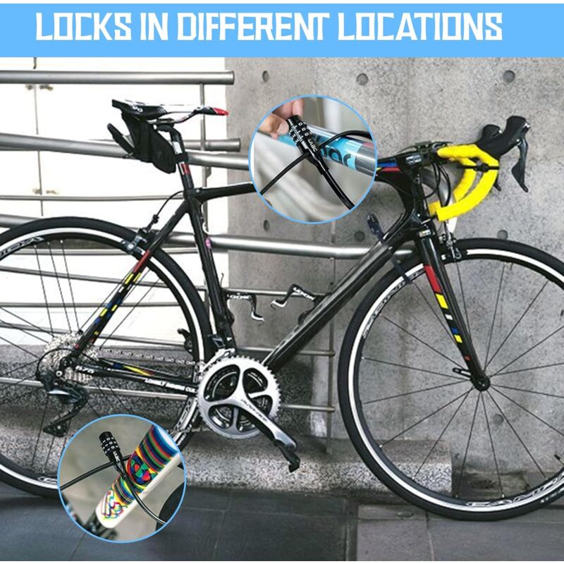 Antivol Vélo U N.ORANIE - Code 4 Chiffres, Acier 16mm, Revêtement PVC