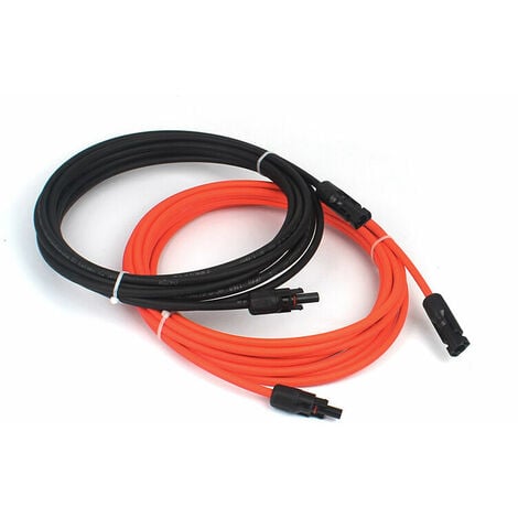 4mm² / 12AWG Câble d'extension pour Panneau Solaire avec Connecteurs  Femelle et Mâle (3m Rouge +